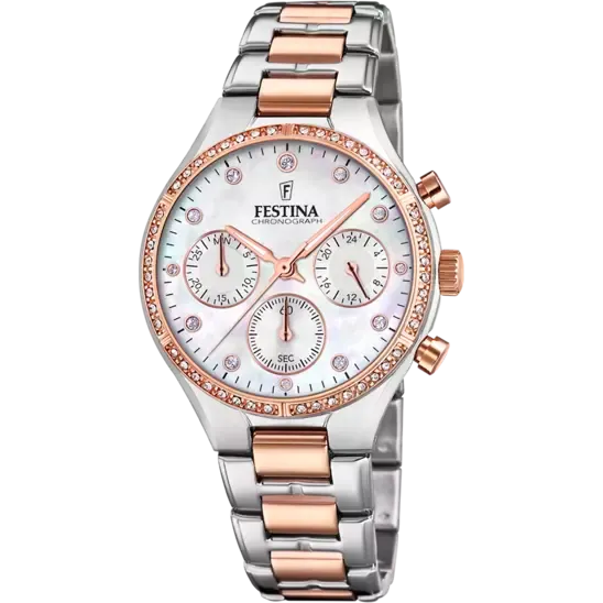 Festina Boyfriend Mother of Pearl Dial Stainless Steel Bracelet Men's Watch F20403/1 