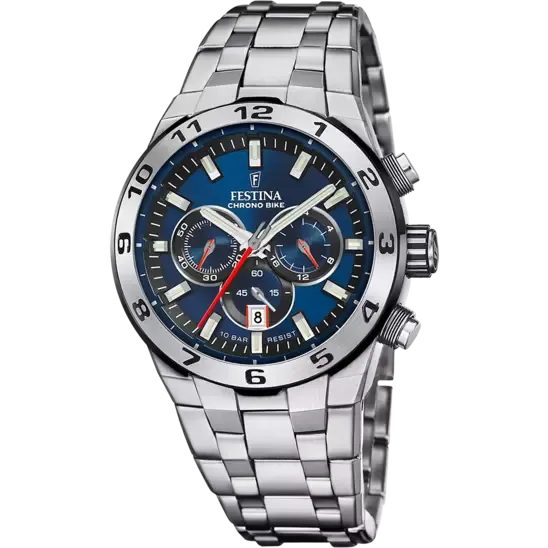 Festina Chrono Bike Blue Dial Stainless Steel Strap Men's Watch F20670/1 
