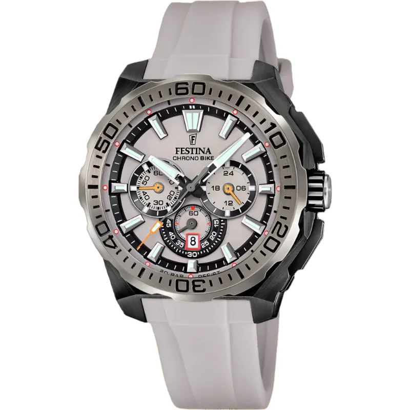 Festina Chrono Bike Grey Rubber Strap Watch f20726/1 