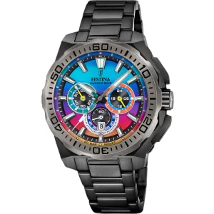Festina Chrono Bike Limited Edition Black Stainless Steel Band Watch f20731/2 