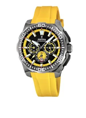 Festina Chrono Bike Yellow Rubber Strap Watch f20725/1 