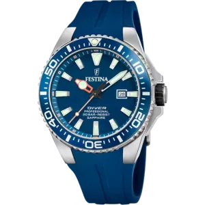 Festina F20664/1 Men's Watch with Sapphire Glass and Durable Blue Rubber Strap 