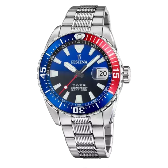Festina Men's Sophisticated Stainless Steel Watch F20669/4 - BlueThe Originals Series 