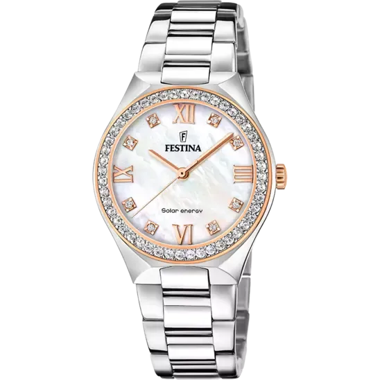 Festina Solar Energy Cream Dial Stainless Steel 316L Women's Watch F20658/1 