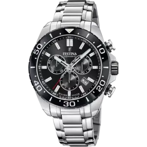 Festina Swiss Made Black Dial Stainless Steel Bracelet Men's Watch F20042/4 