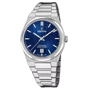 Festina Swiss Made Blue Dial Stainless Steel Bracelet Men's Watch F20051/4 
