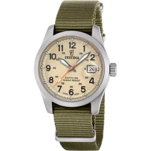 Festina Swiss Made Brown Dial Nylon Strap Watch f20082/1 