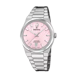 Festina Swiss Made Pink Dial Stainless Steel Bracelet Women's Watch F20052/3 