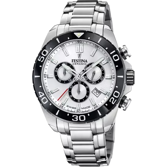 Festina Swiss Made White Dial Stainless Steel Bracelet Men's Watch F20042/1 
