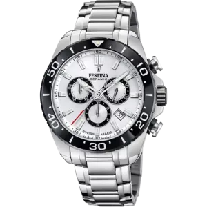 Festina Swiss Made White Dial Stainless Steel Bracelet Men's Watch F20042/1 