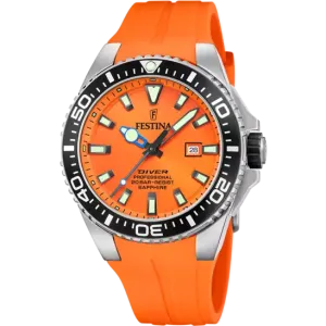 Festina Vibrant Orange Men's Timepiece with Rubber Strap F20664/4 