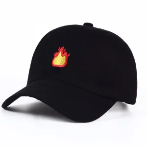 Flame Black Baseball Cap boater hat with bow in beach sunlight