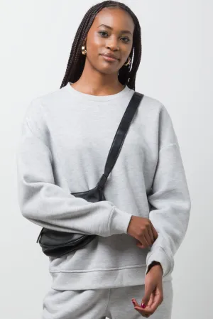 Fleece Crew Neck Grey,women t-shirt cotton,women t-shirt top,boutique women's clothing