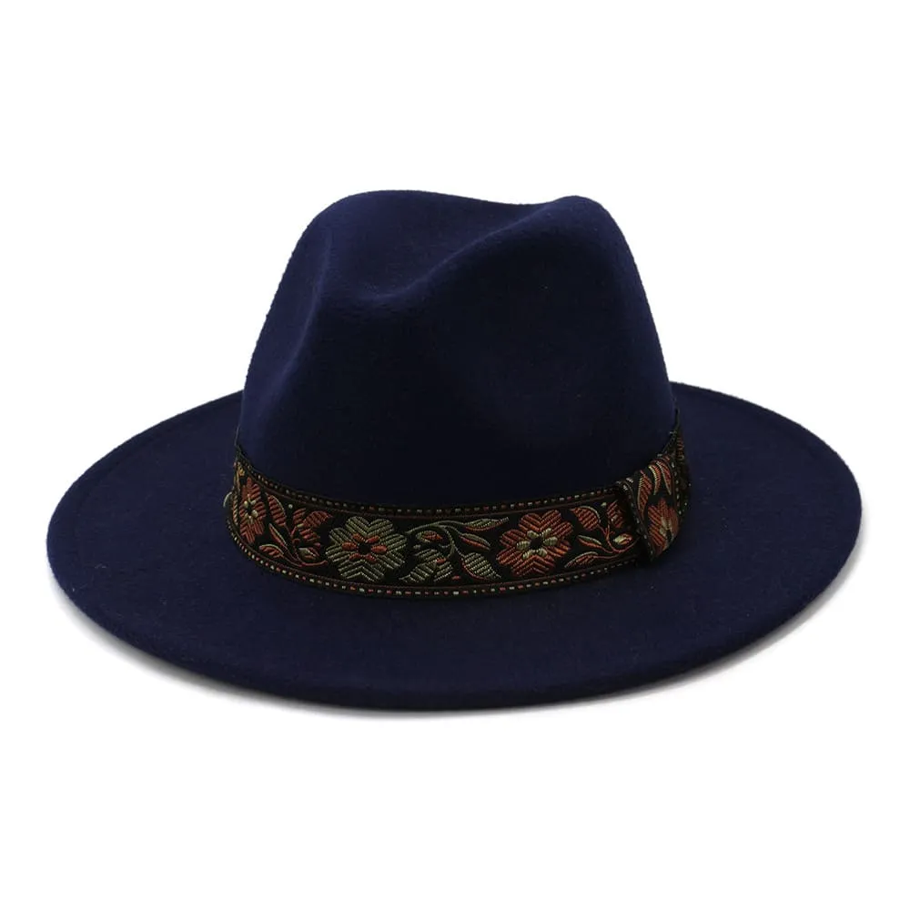 Floral Ribbon Fedora Hat