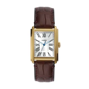 Fossil Carraway Three-Hand Brown Croco Leather Watch FS6011 