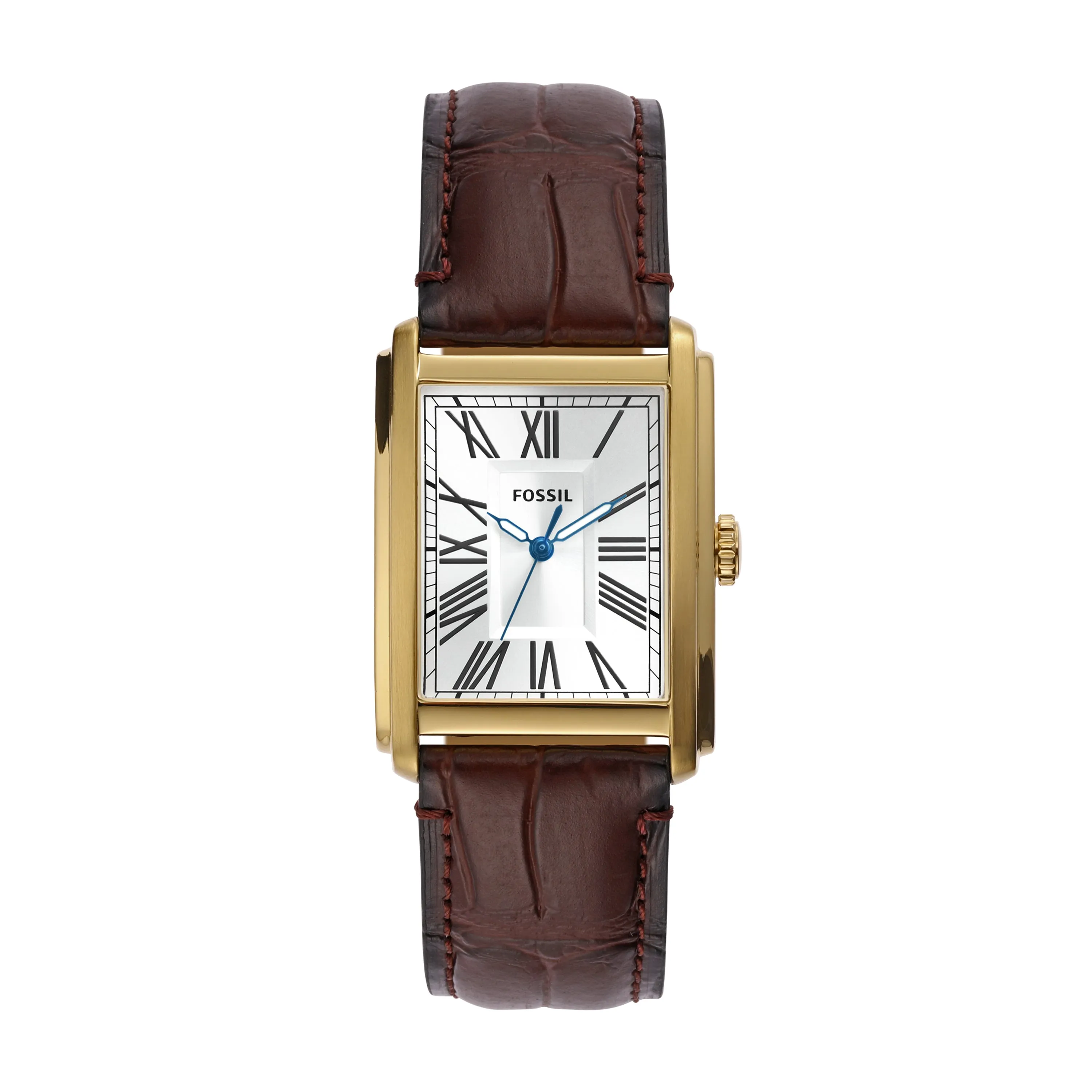 Fossil Carraway Three-Hand Brown Croco Leather Watch FS6011 