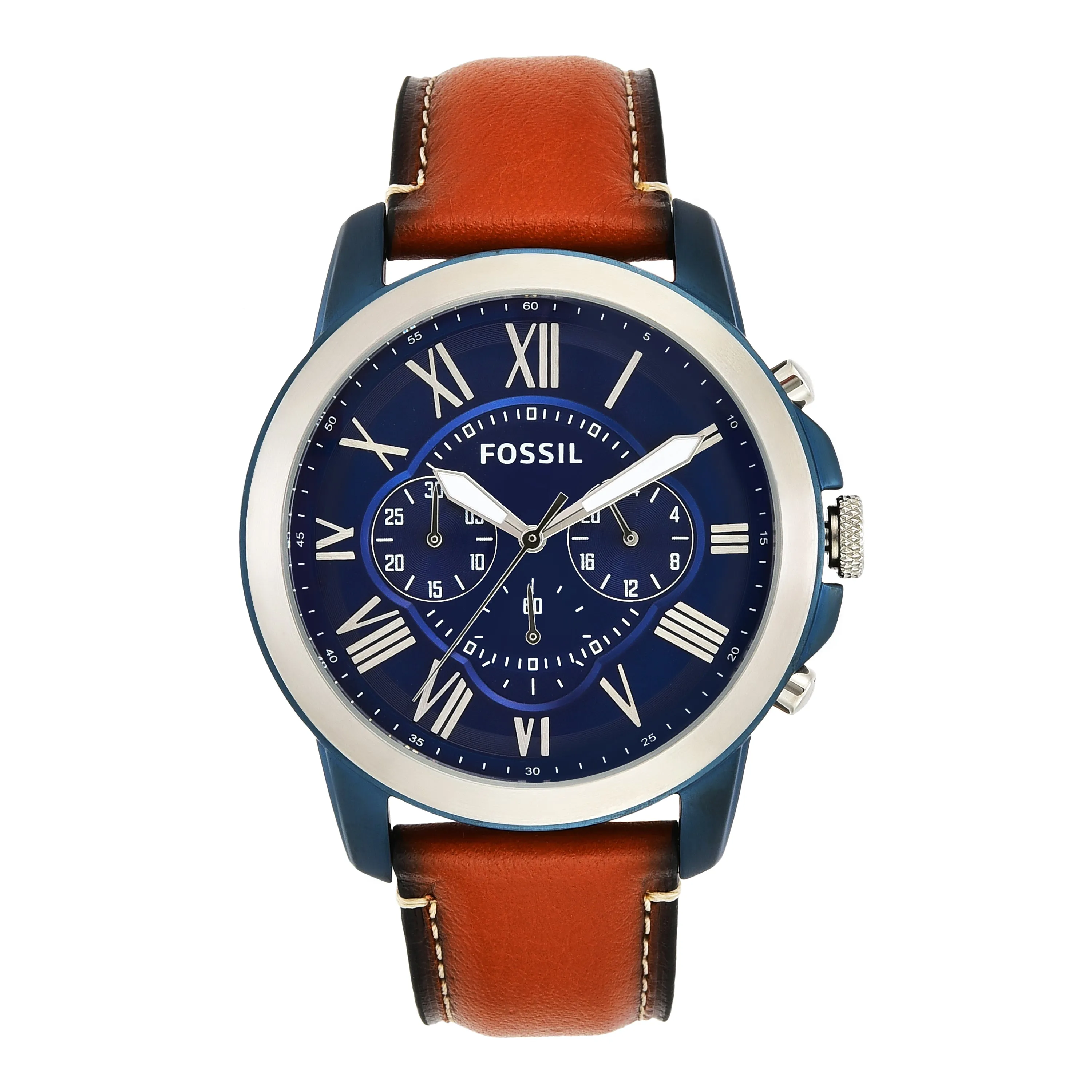 Fossil Grant Chronograph Brown Leather Strap Watch FS5151 