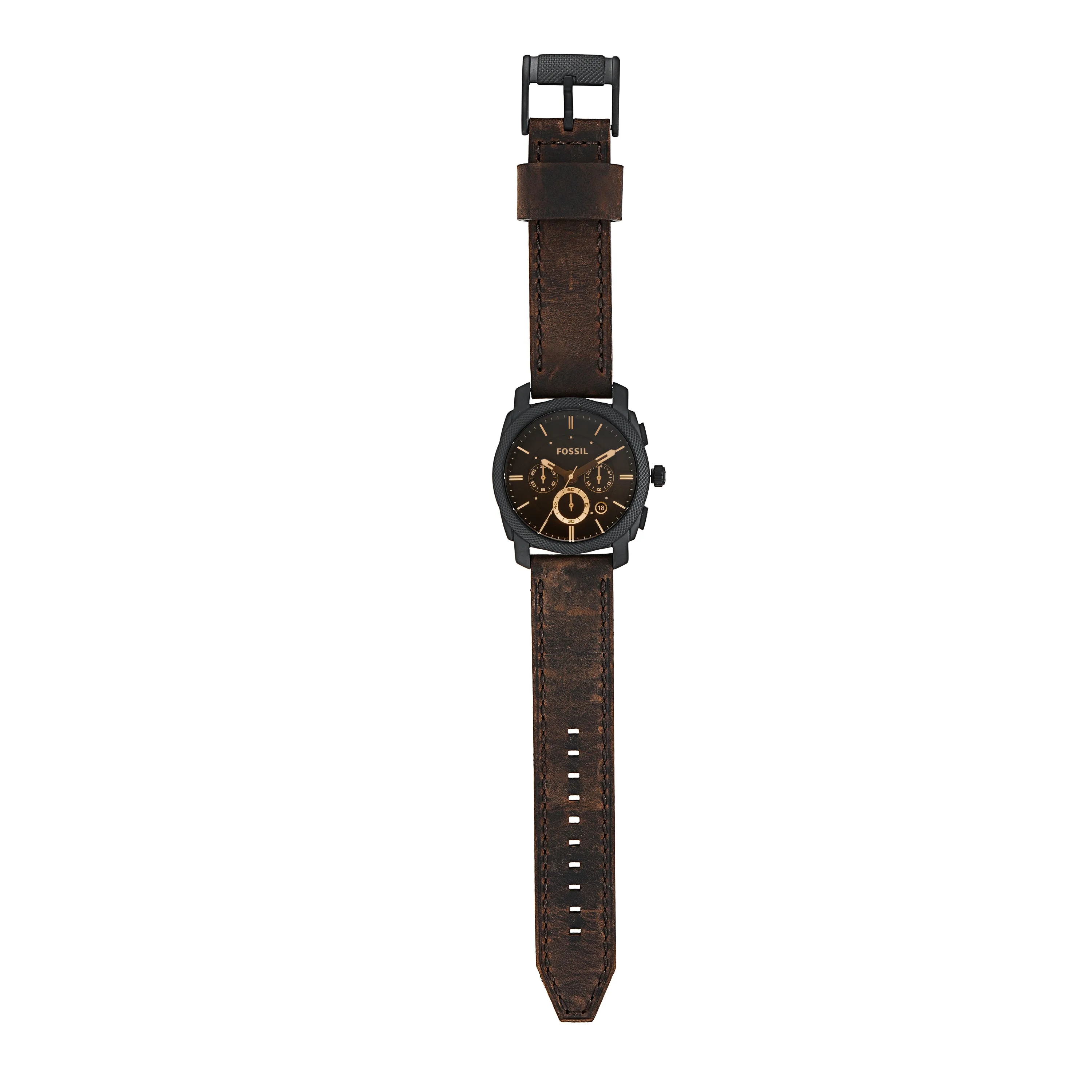 Fossil Modern Machine Chronograph Watch and Braided Leather Bracelet Set FS5251SET