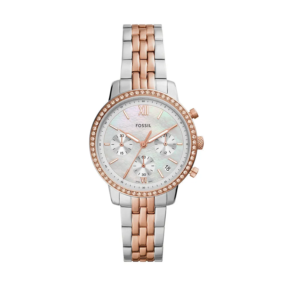 Fossil Neutra Rose Gold Two Tone Stainless Steel Watch ES5279,quartz watch, quartz watches for men, quartz watches for women, best quartz watch, minimalist quartz watch, luxury quartz watch, waterproof quartz watch,analog quartz watch, digital quartz watch