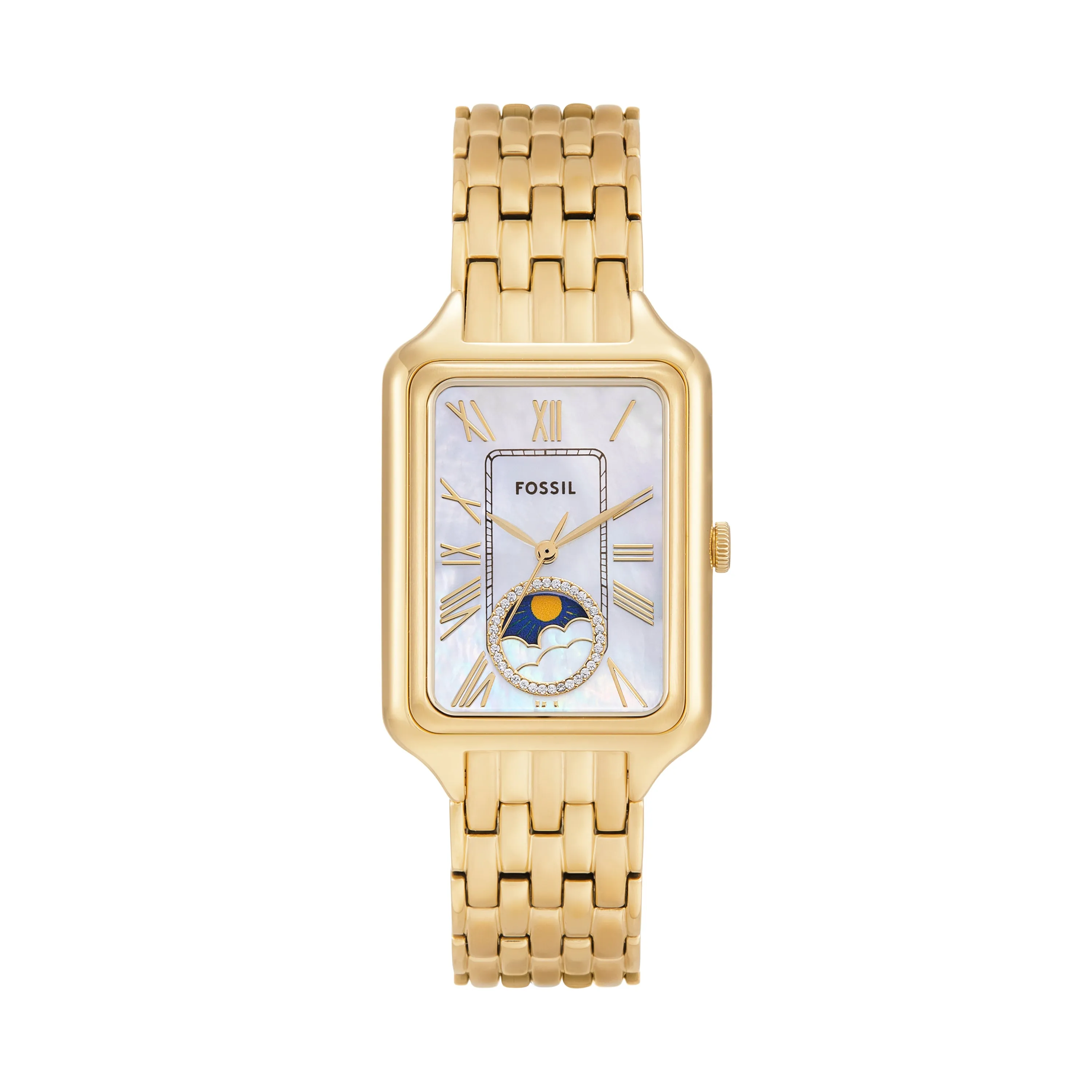 Fossil Raquel Sun Moon Multifunction Gold Stainless Steel Watch ES5398 