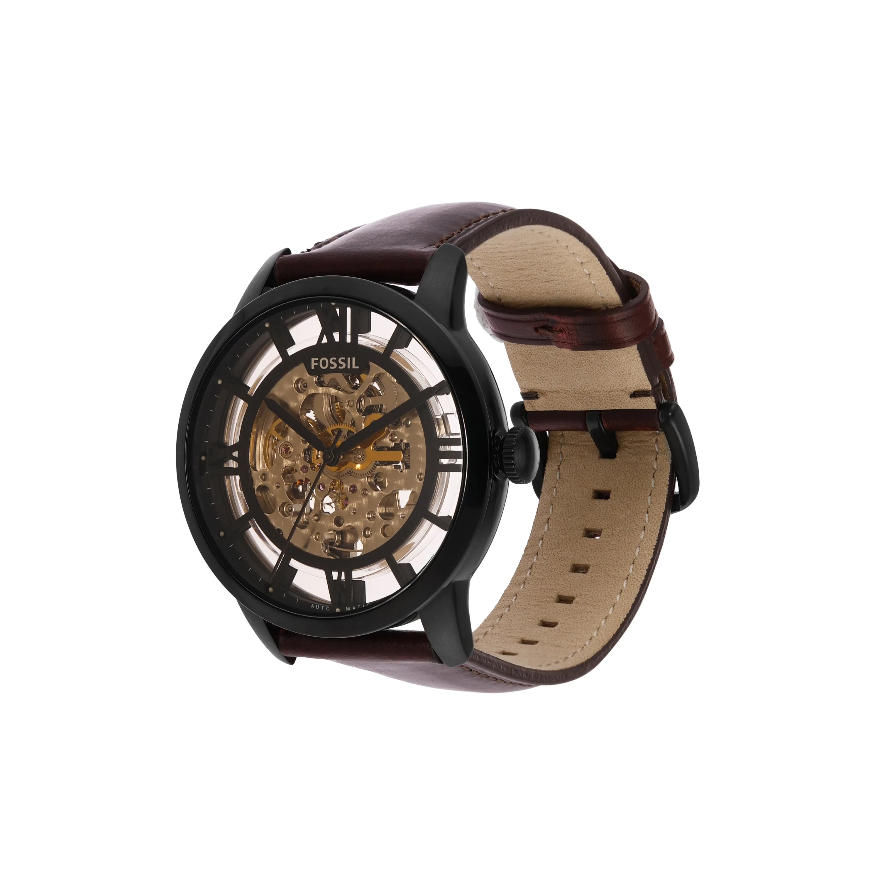 Fossil Townsman Mechanical Watch with Brown Dial and Leather Strap ME3098