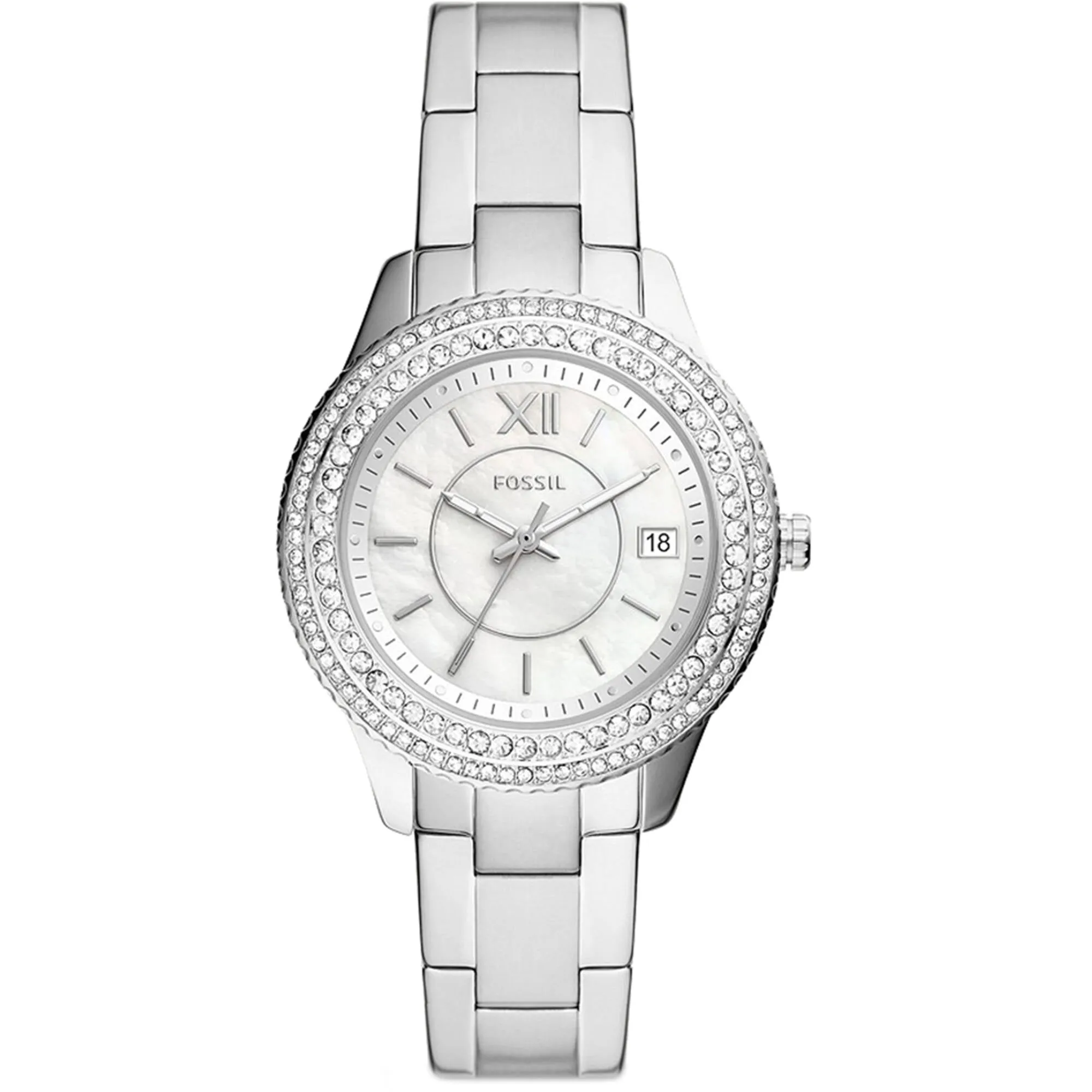 Fossil Women's Watch - Stella Quartz Silver Dial Stainless Steel Bracelet | ES5130 Luxury Quartz Watch Quartz Watch Sale