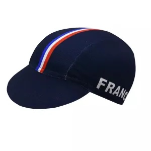 France Flag Vintage Cycling Cap boater hat with bow in beach sunlight