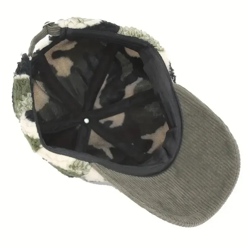 Fur Camouflage Corduroy Baseball Cap