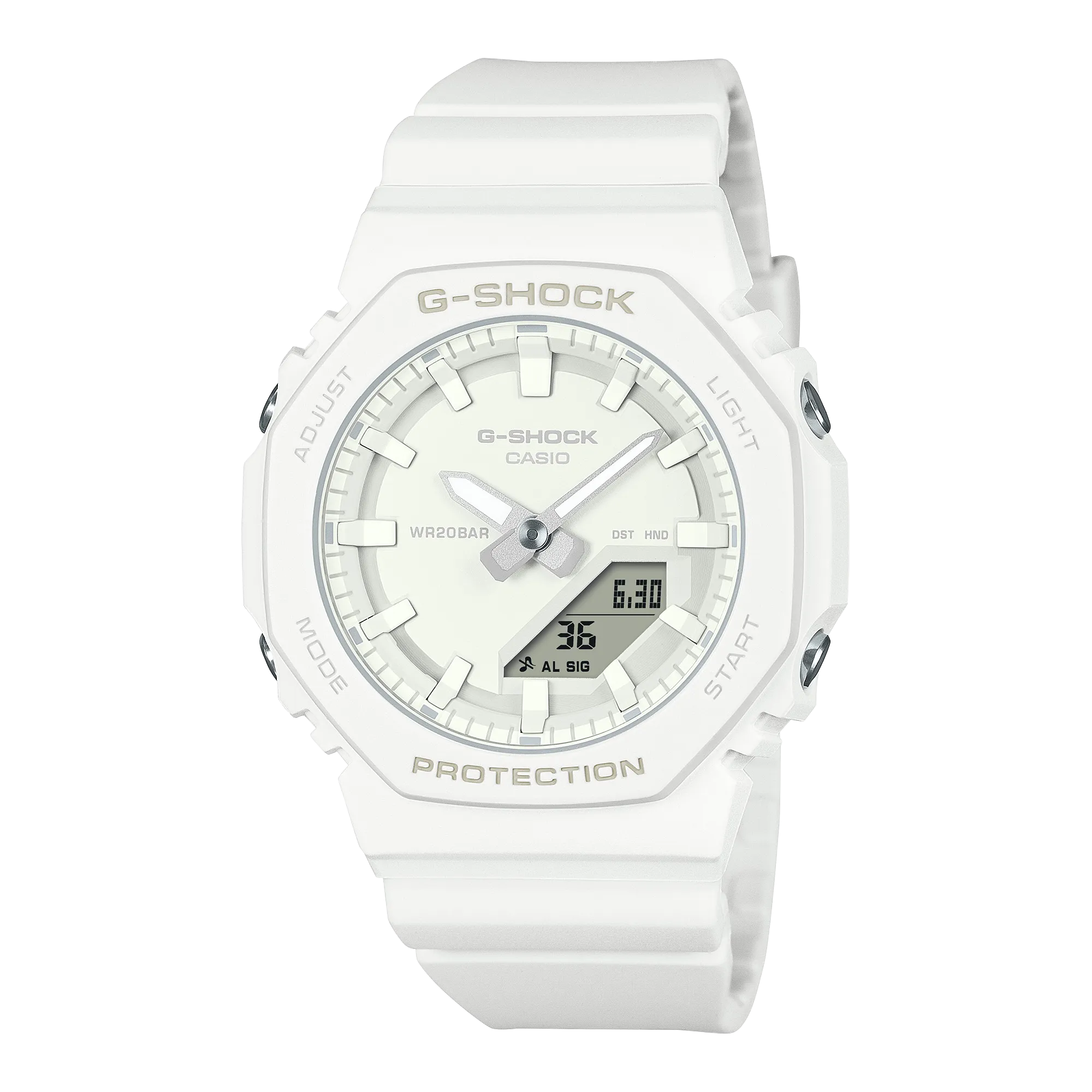 G-Shock All White CasiOak Ladies Watch GMAP2100-7A 