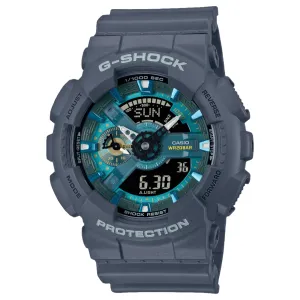G-Shock Analog Digital 110 Series Blue Dial Black Resin Band Watch GA110AS-2A 