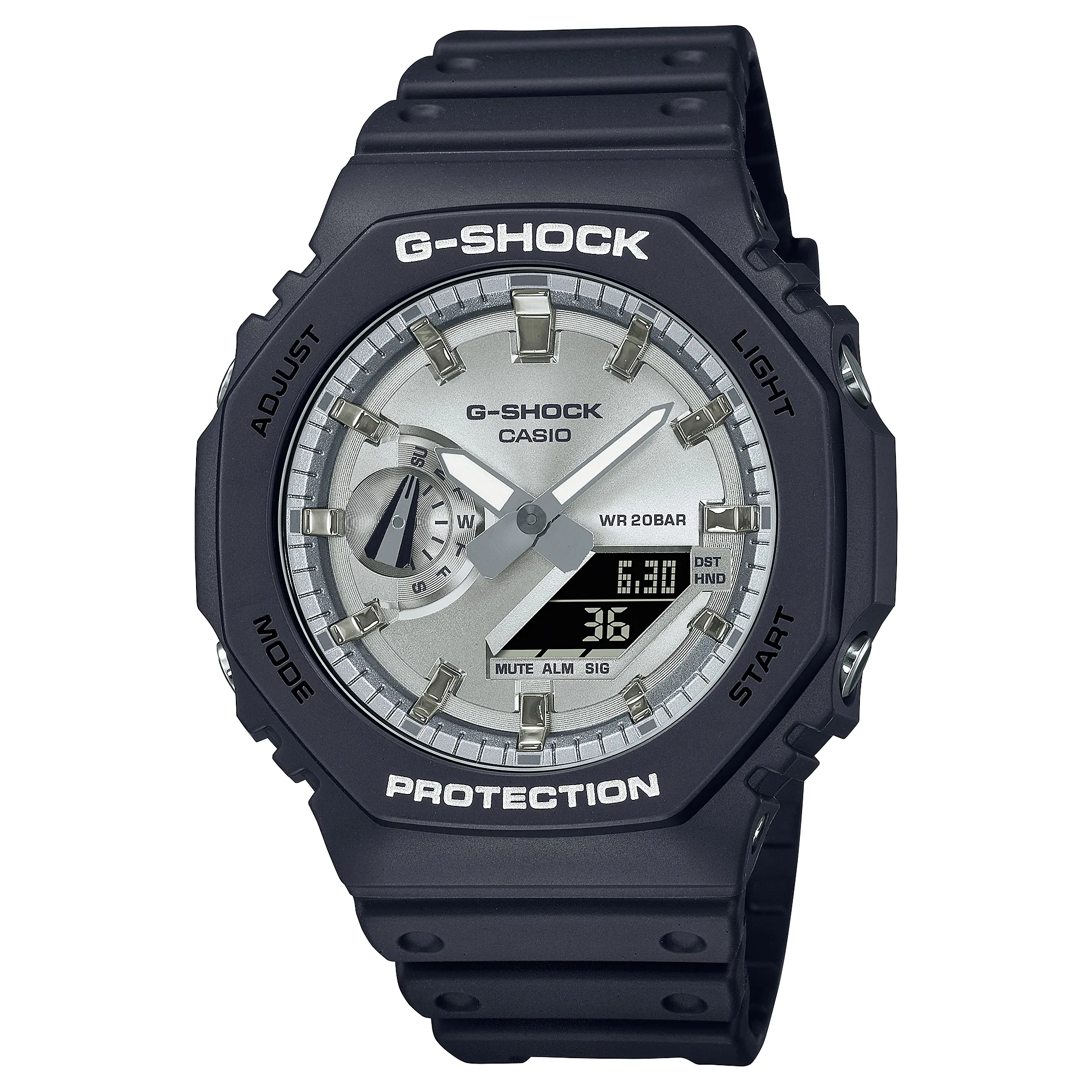 G-Shock Analog Digital Black Resin Band Watch GA2100SB-1A 