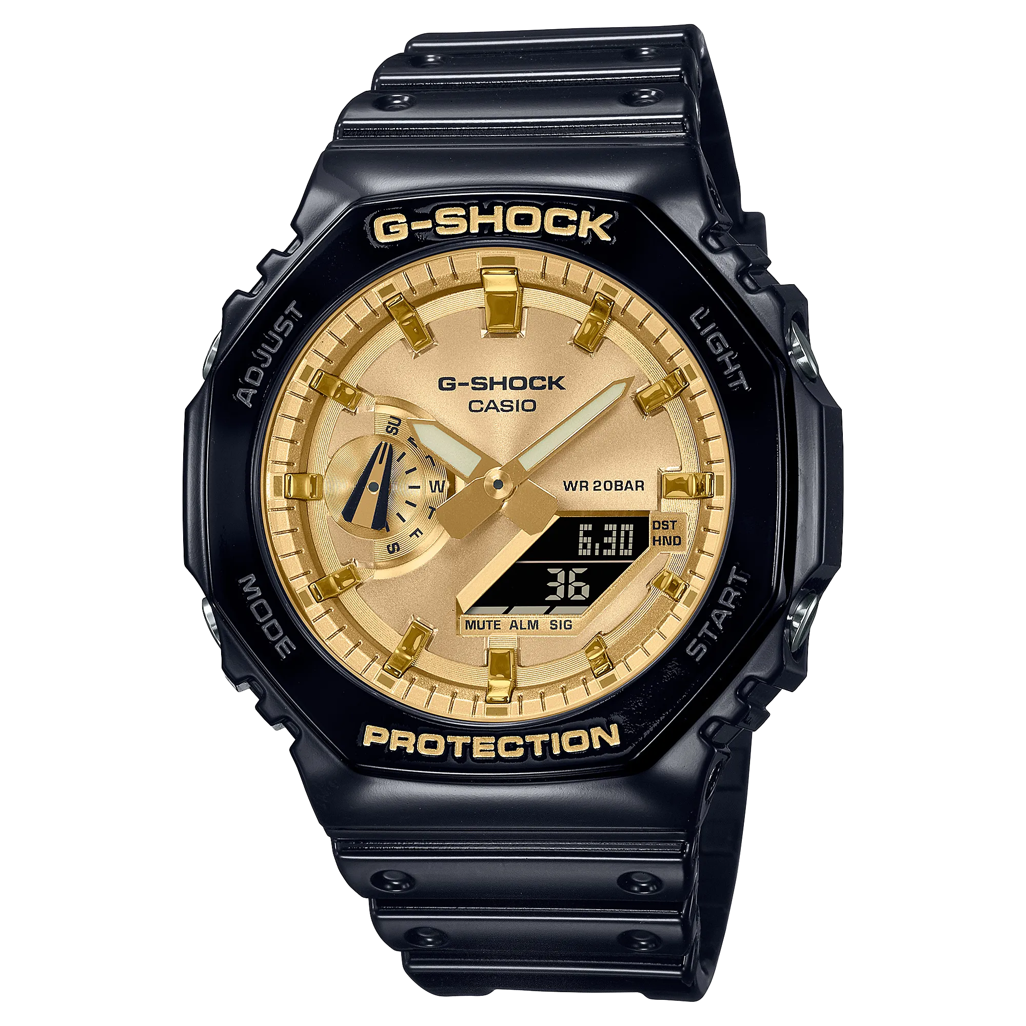 G-Shock Analog Digital DUO Garish Black Resin Band Watch GA2100GB-1A 