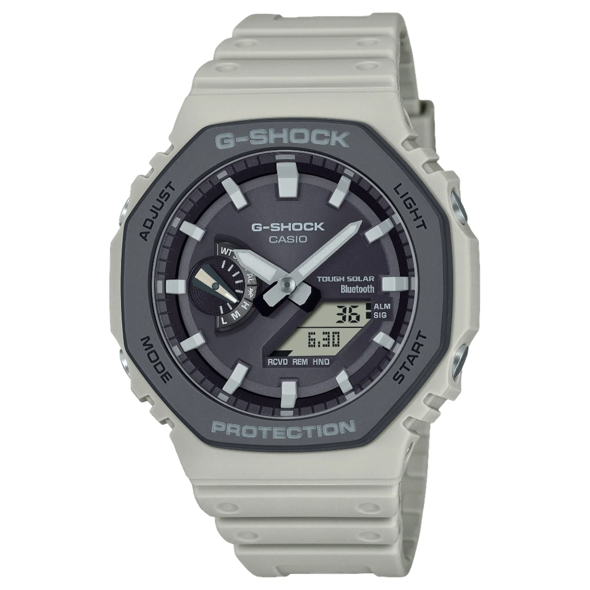 G-Shock  Analog Digital  Grey Dial White Resin Band Watch GAB2100LUU-5A 