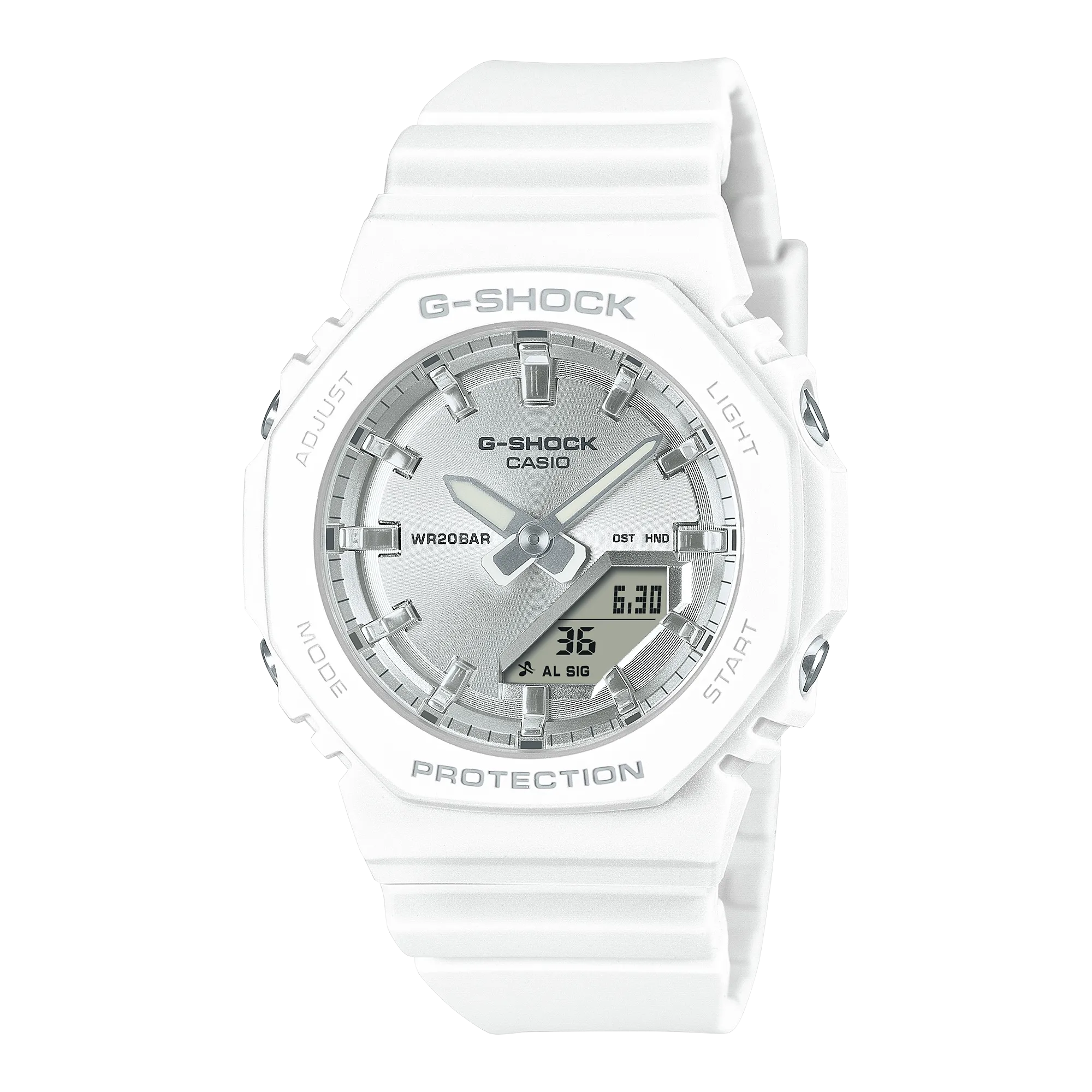 G-Shock Analog Digital White Resin Band Watch GMA-P2100VA-7A 
