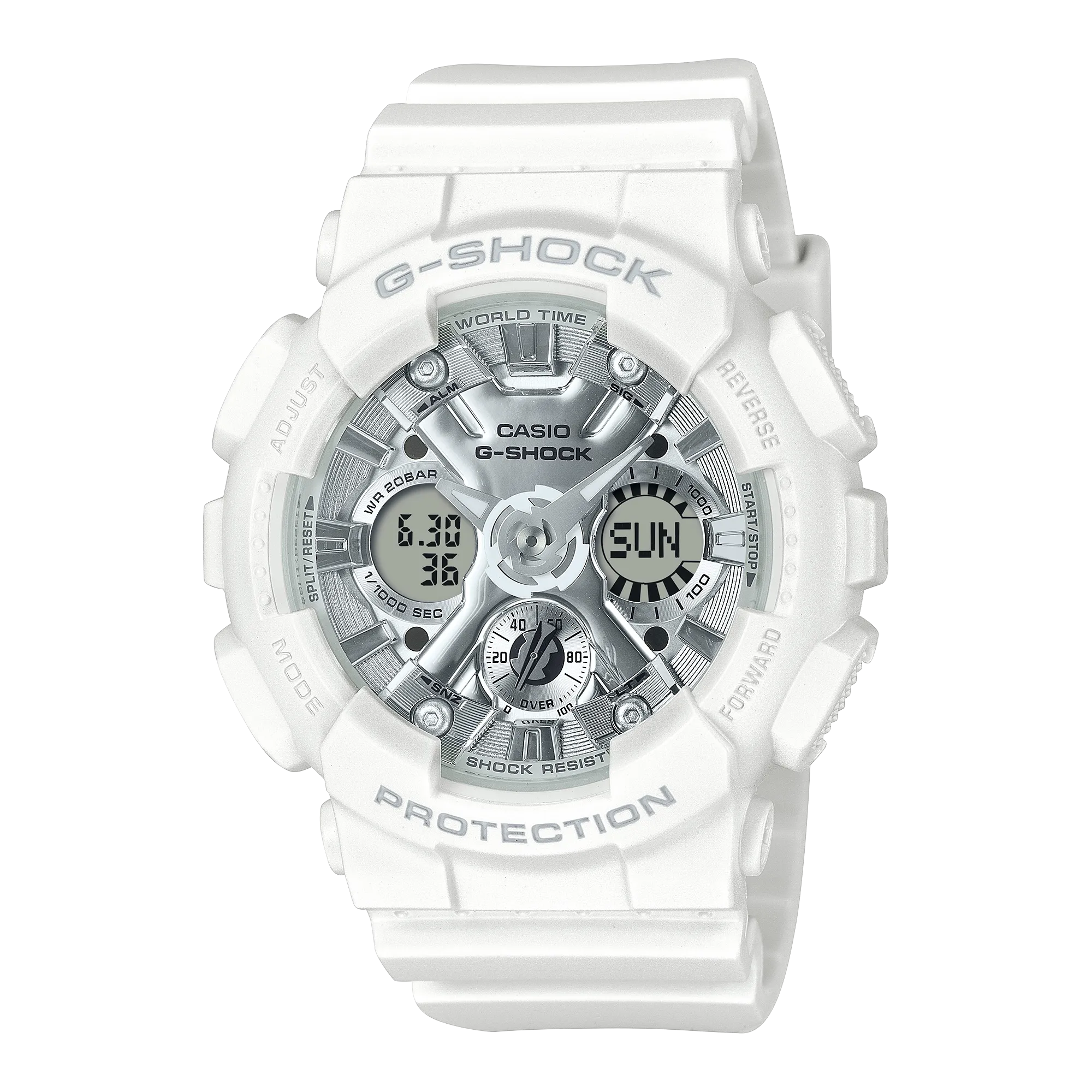 G-Shock Analog Digital White Resin Band Watch GMA-S120VA-7A 