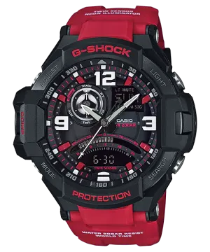 G-Shock Aviation Black Dial Red Resin Watch GA1000-4B 