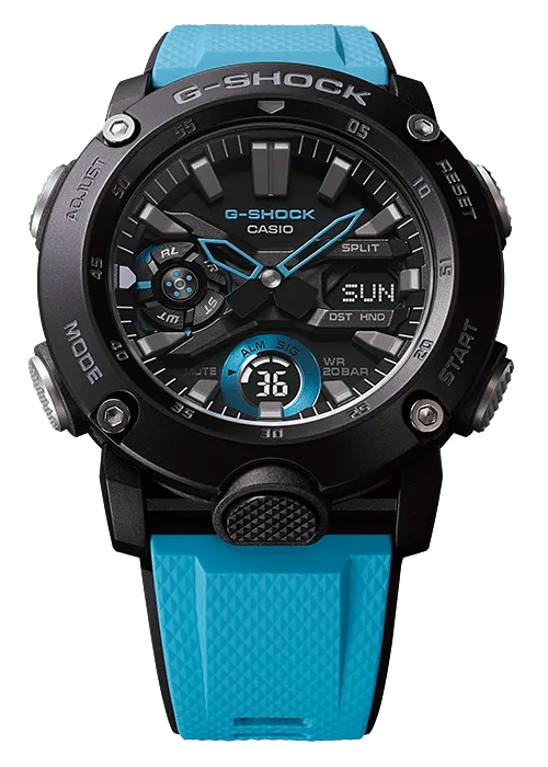 G-Shock Carbon Core Blue Band Watch GA2000-1A2