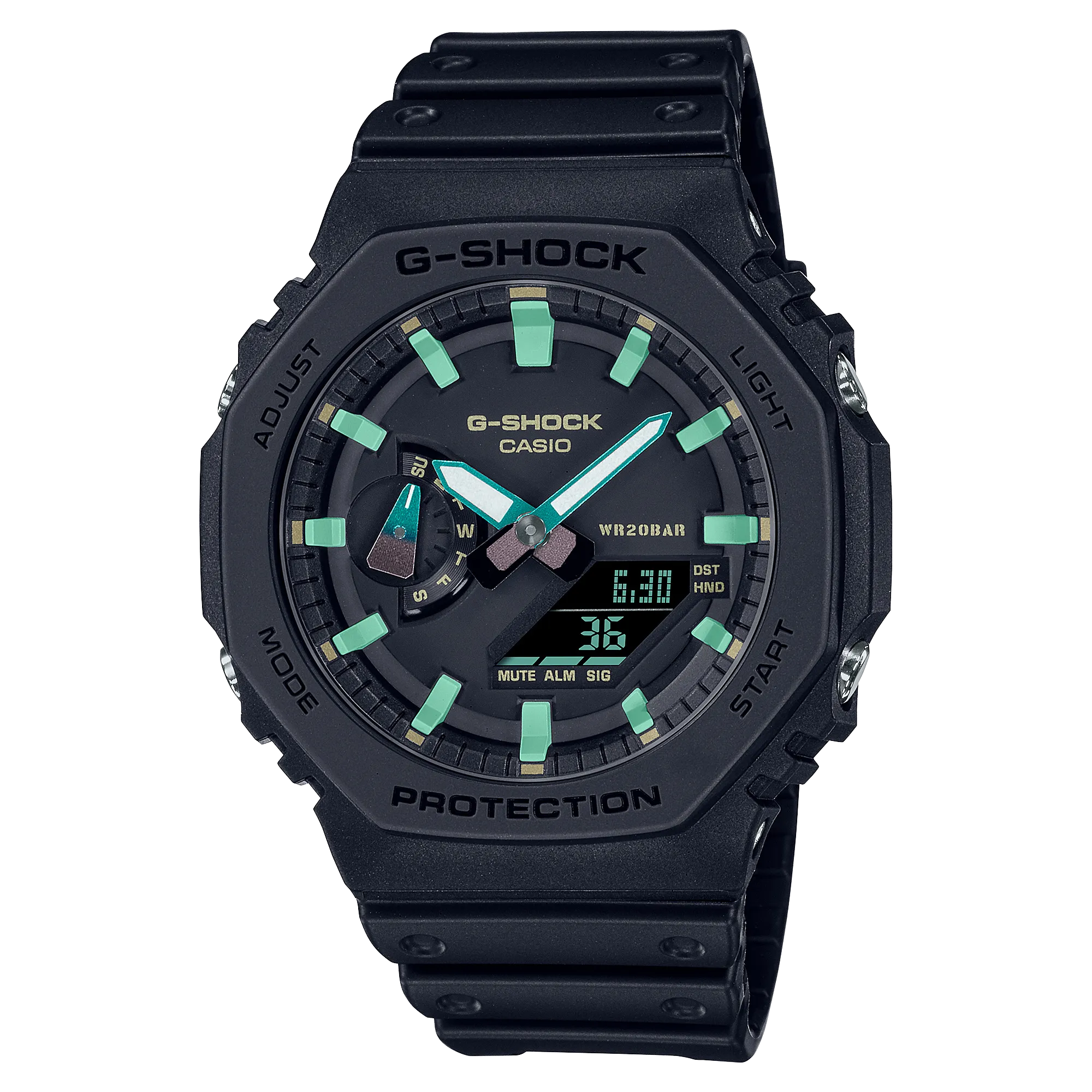 G-Shock Digital Black Resin Band Men's Watch GA2100RC-1A 