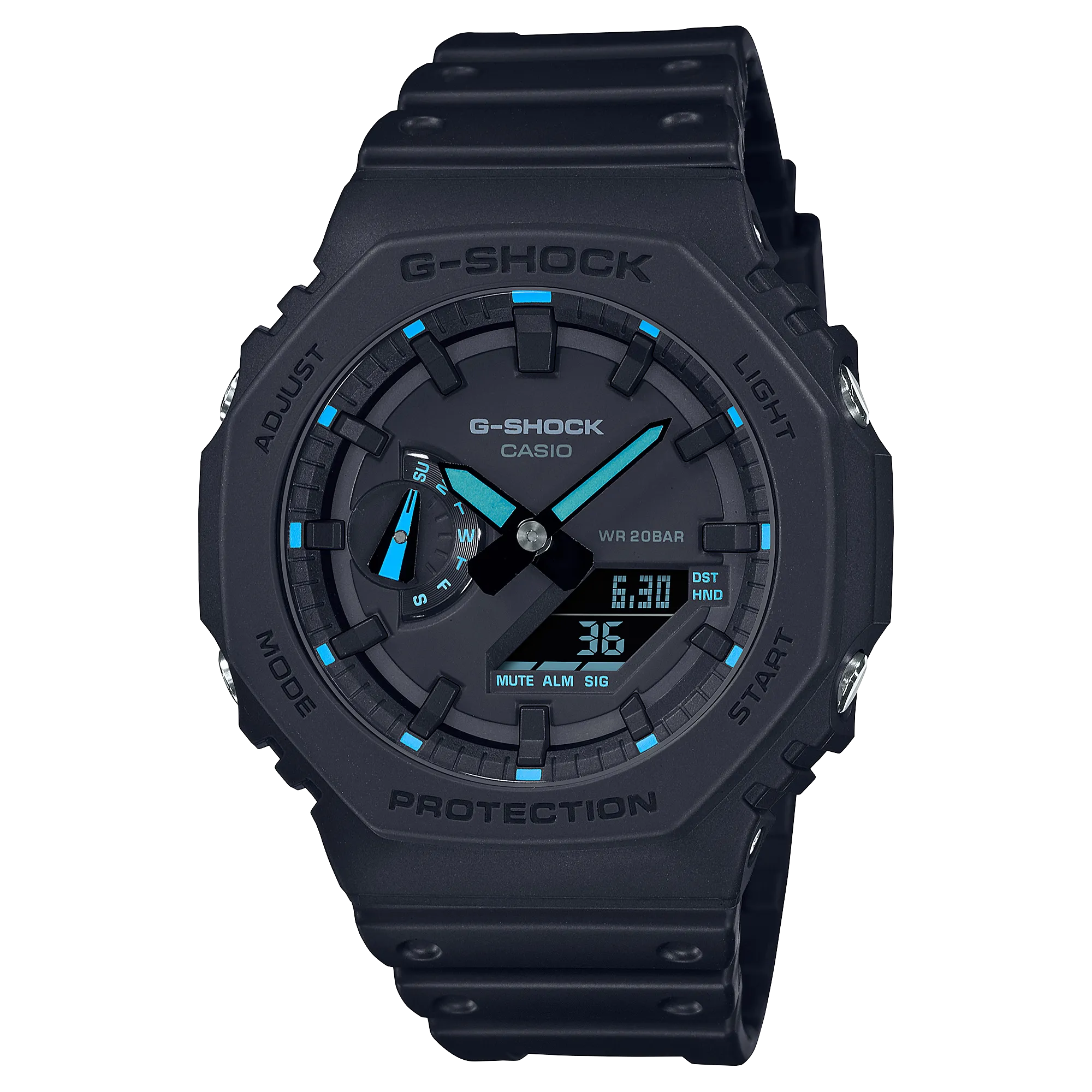 G-Shock Digital Black Resin Band Watch GA2100-1A2 