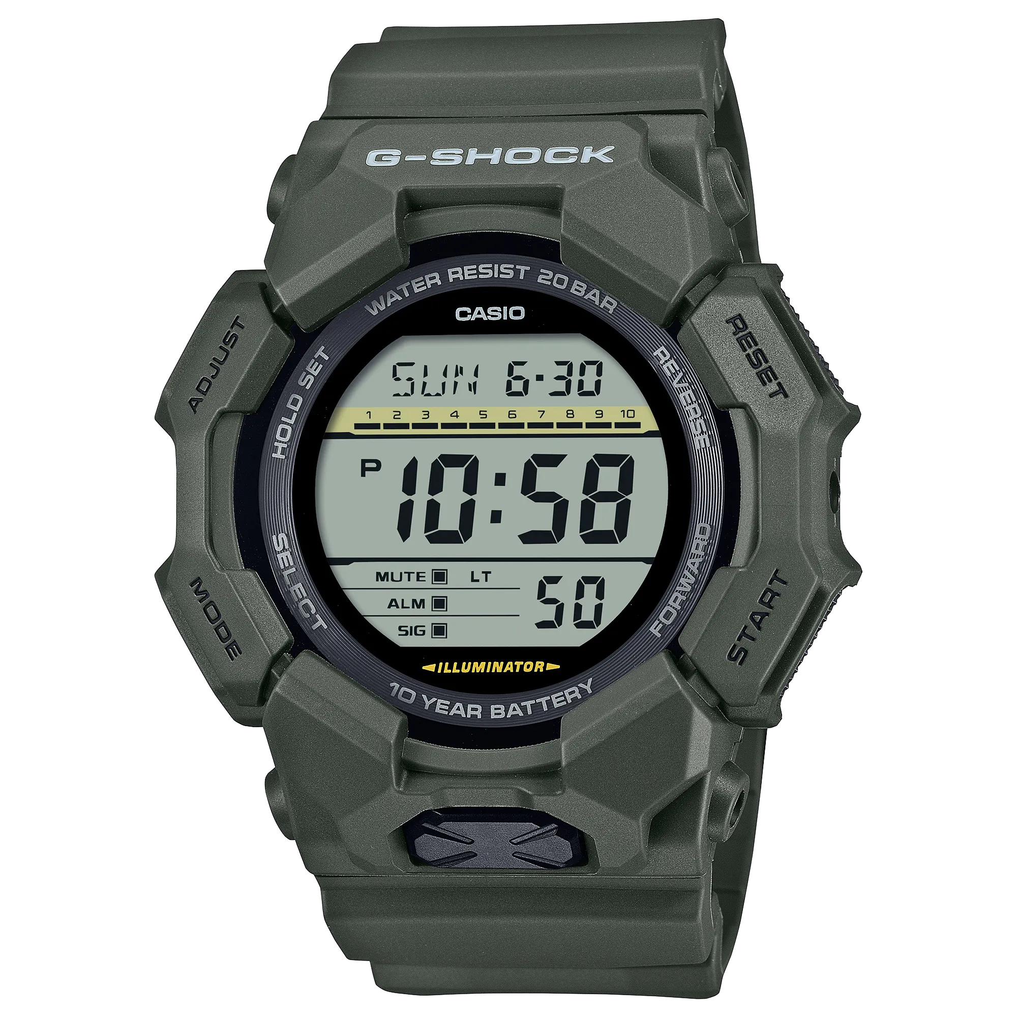 G-Shock Digital Green Resin Band Watch GD010-3D 