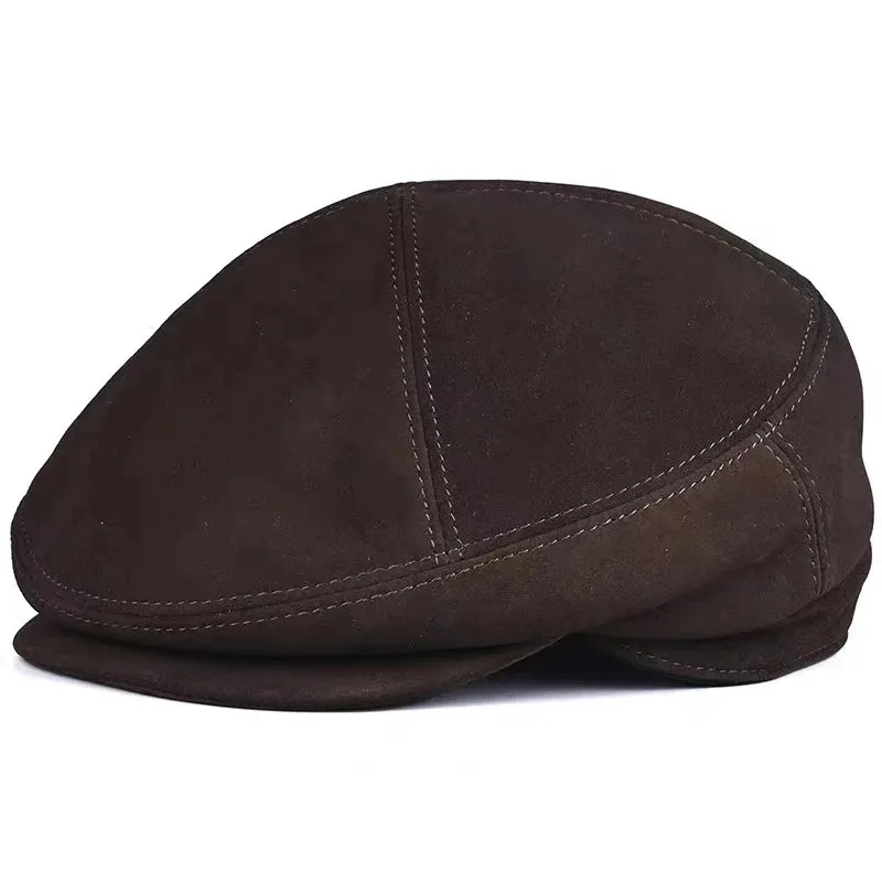 Gatsby Genuine Suede Leather Flat Cap