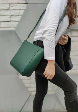 Genuine Leather Bucket Shoulder Bag, Classic Fashion Designer Shoulder Bag Leather Strap, Minimalist Leather Tote Bag, Gift For Her bucket bags for sale