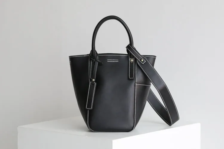 Genuine Leather Cute Bucket Bag Handbag Crossbody Bag Shoulder Bag Women Leather Purse