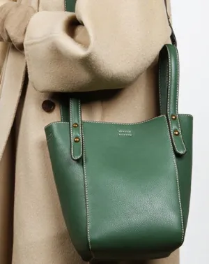 Genuine Leather Cute Bucket Bag Handbag Crossbody Bag Shoulder Bag Women Leather Purse cheap online
