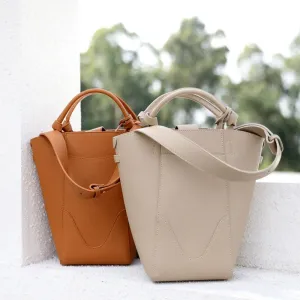Genuine Leather Minimalist Bucket Bag | Fashion Leather Shoulder Bag | Lady Chic Leather Purse | Gift For Her bucket bags for sale