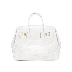 Gigi Croco  11" - White handle bags on sale