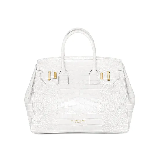 Gigi Croco  11" - White handle bags on sale