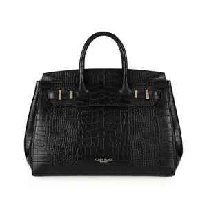 Gigi Croco  13" - Black handle bags on sale