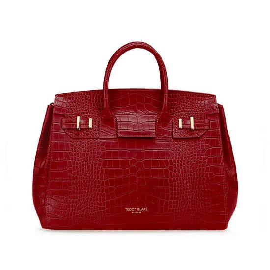 Gigi Croco  13" - Dark Red handle bags on sale