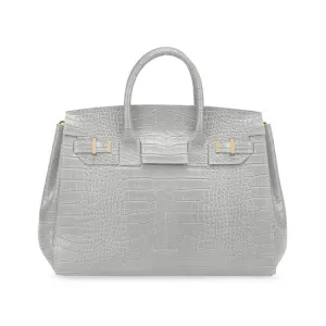 Gigi Croco  13" - Light Grey handle bags on sale
